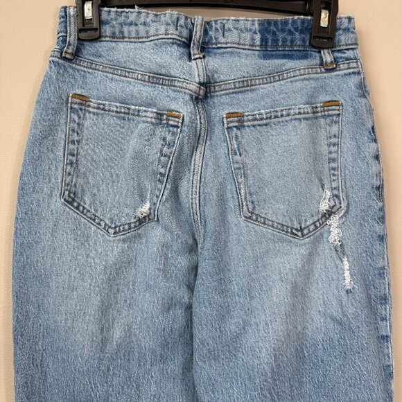Abercrombie & Fitch Curve Love The Dad High Rise Jeans Womens 4L Blue Distressed - Picture 8 of 13